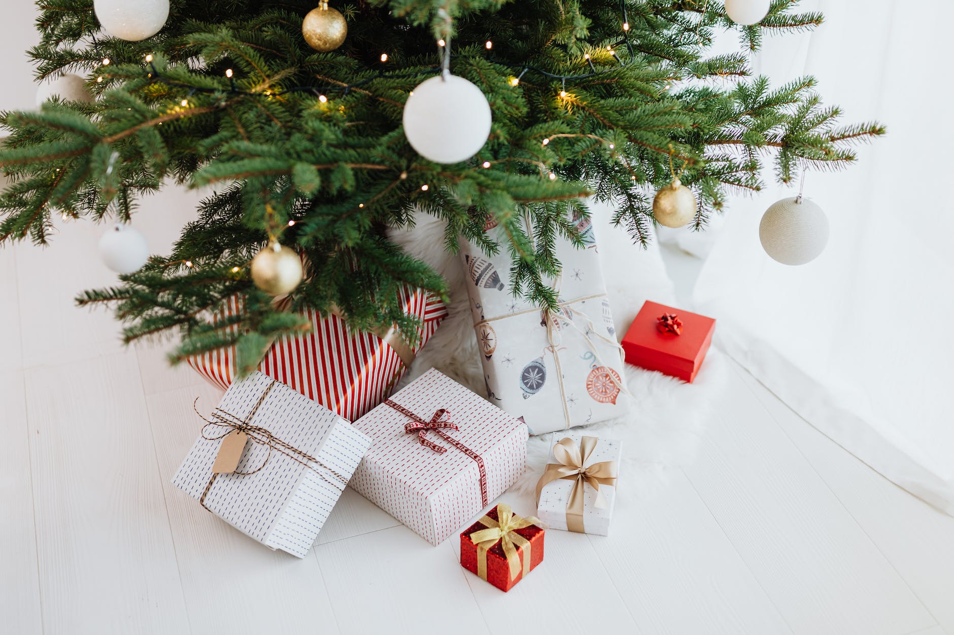 photo of gifts under a christmas tree
