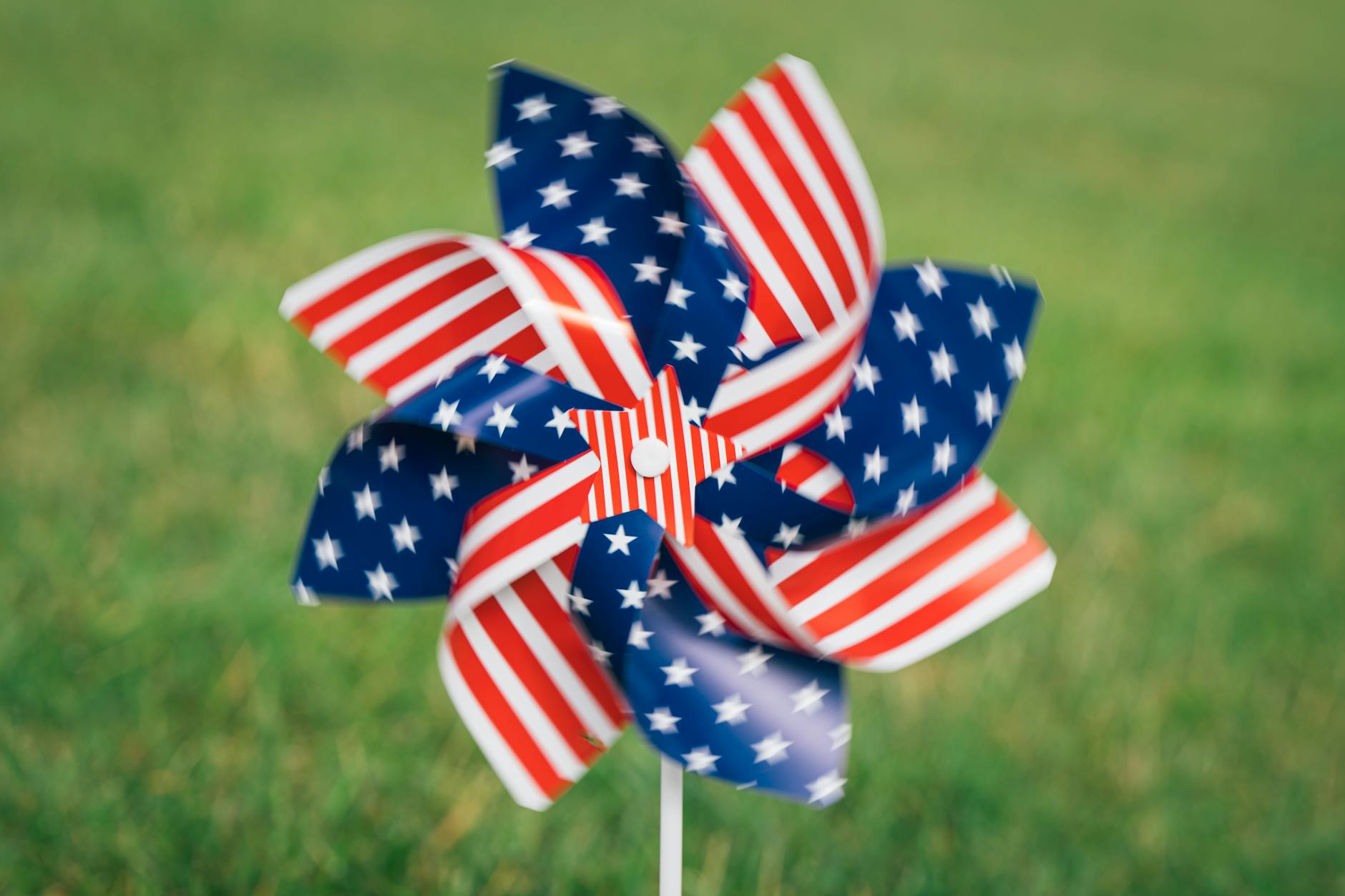 a pinwheel with an american flag on it